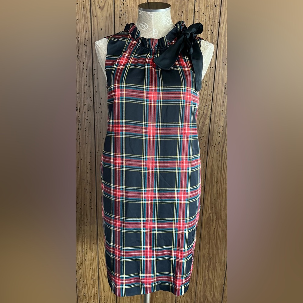 J. Crew Factory Black and Red Plaid Mini Dress